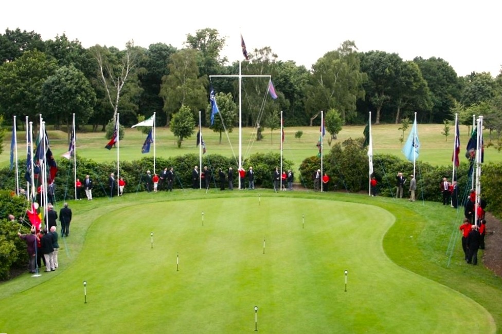 The Royal Blackheath Golf Club Flagpoles and Flags on display