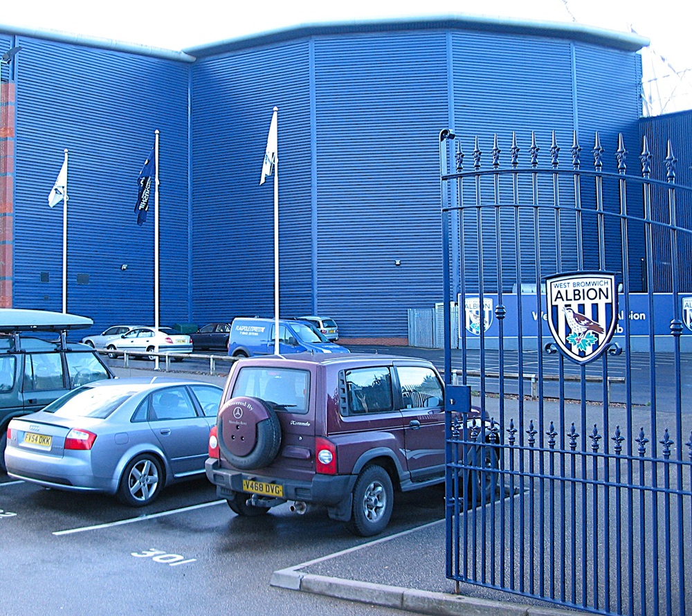 flagpoles and flags installed at West Bromwich football club