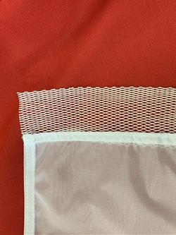 Flag finished with anti-fray netting