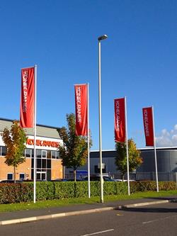 Fibreglass Flagpoles with flag arm