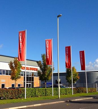 Fibreglass Flagpoles with flag arm