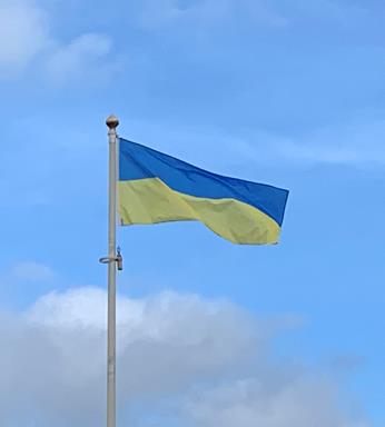 Hand sewn Ukraine flags