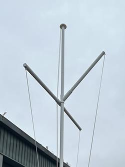 Yard arm kit and gaff bracket kit with stay wires