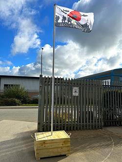 Custom printed flag for flagpole in a box