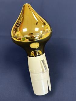 gold flagpole finial on a blue background 