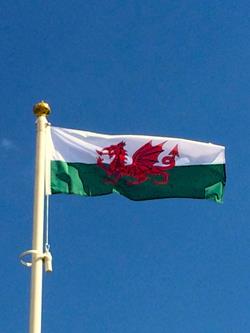 Welsh dragon flag hand sewn 