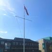 flagpole with a yard arm kit
